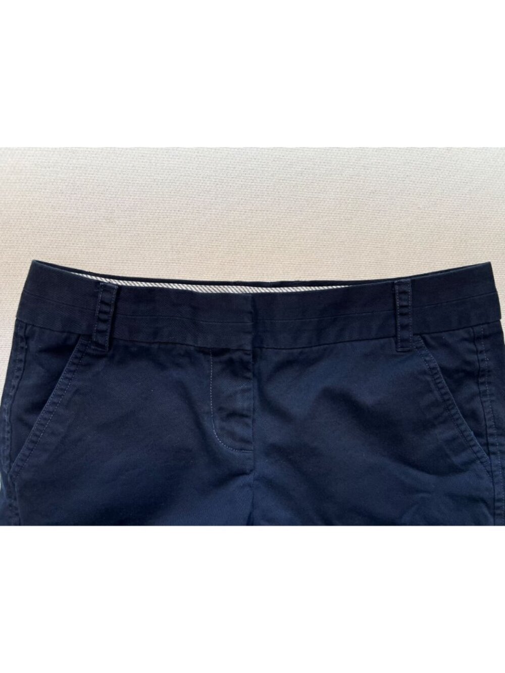 J.Crew Women's Cotton Chino Shorts Flat Front Size 2 Navy Blue Solid Pockets - Picture 5 of 10